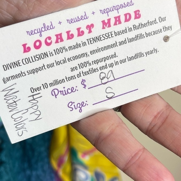 DIVINE collision 3/4 sleeve multi color fabric blouse - Picture 2 of 9